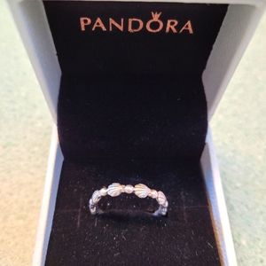 Beaded Seashell Band Ring, Size 7.5